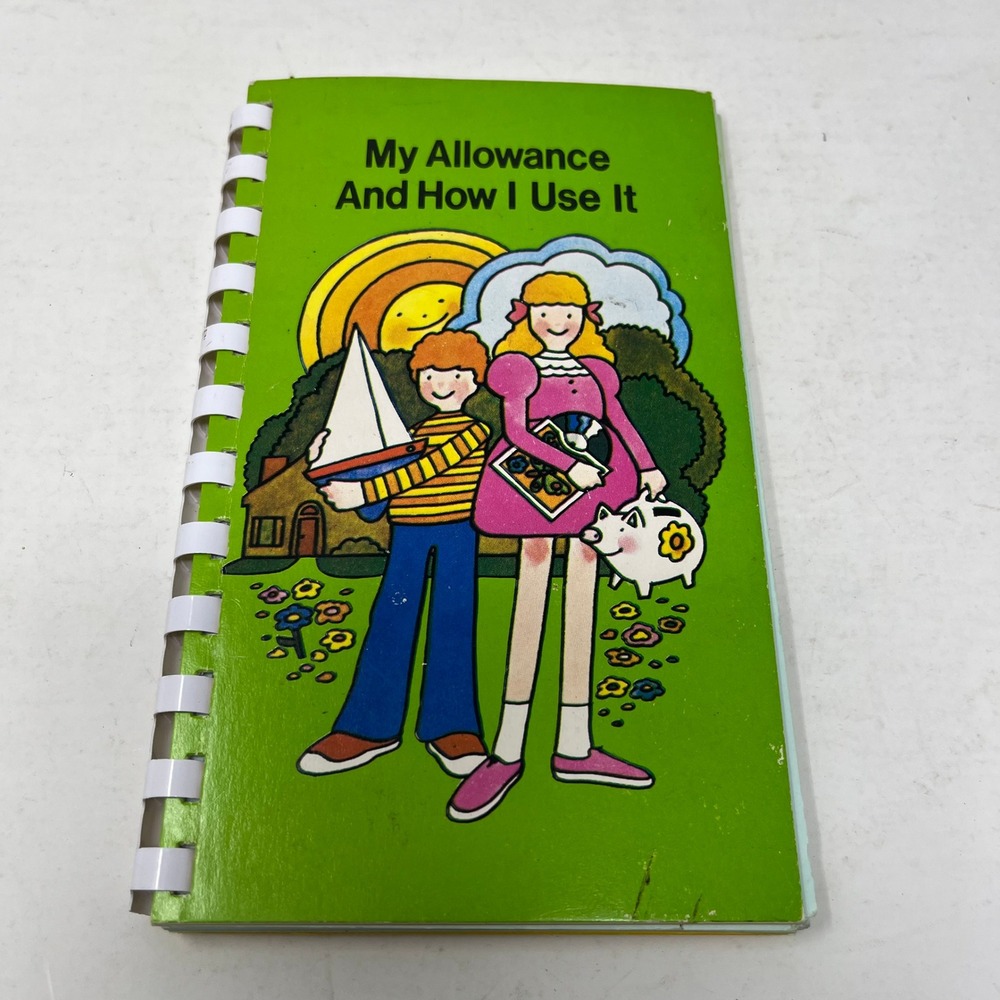 Vintage My Allowance And How I Use It Kids Money Tracker Spiral Notebook Journal